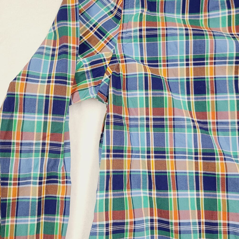 Ralph Lauren Boys Plaid Long Sleeve Button Down Preppy Classic Blue Orange XL - Picture 4 of 8